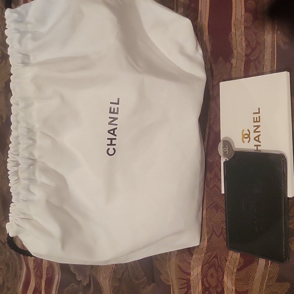 CHANEL  Duo Black Card Holder with Mirror And Chanel  Tote Fits Alot Makeup - Picture 1 of 6